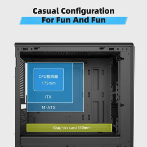 デスクトップコンピュータMATXシャーシ垂直240水冷ホストシェルRGBカラフルライトストリップグラフィックカード長さ制限330MM - Product Image 6