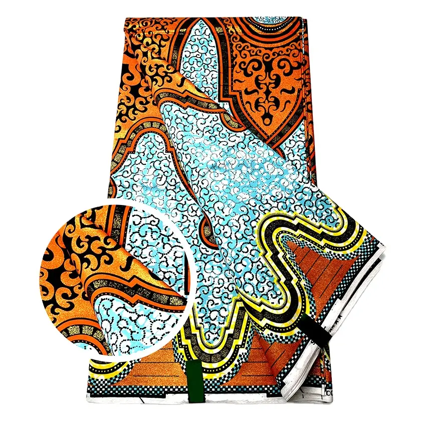 Fashion Glitters Grand Wax cetak kain tekstil Afrika kotak-kotak kain katun lilin nyata cetak