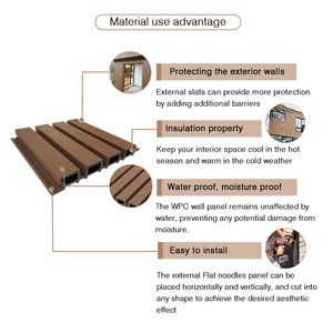 Esterno rivestimento flessibile della parete di pannelli di grandi dimensioni legno decorativo Wpc pannello di parete per la casa rivestimento della parete esterna