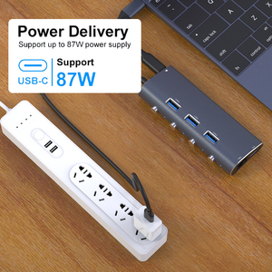 Xput di alta qualità in lega di alluminio 6 in 1 USB-C <span class=keywords><strong>Hub</strong></span> Docking Station PD 100W Multi USB <span class=keywords><strong>Hub</strong></span> adattatore con 4K 30hz Gigabit Ethernet