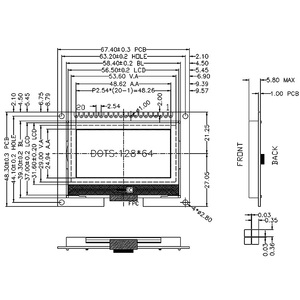 Werksverkauf 2,4 Zoll 12864 128x64 Grafik COG COB LCD-Bildschirm module mit ST7567 SPI Parallel zur Instrument ierung - Product Image 6