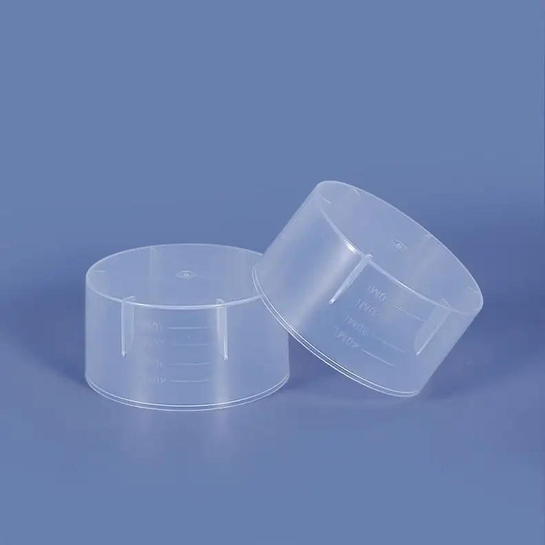 Ölçek tıp kupası laboratuvar aracı ile şeffaf ölçüm fincan Pp ile 40ml plastik şişe