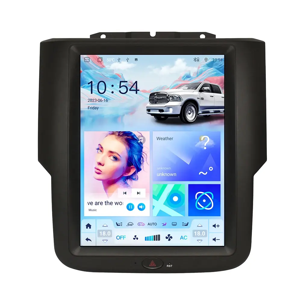 Radio mobil Android otomatis untuk Dodge RAM 1500 2500 2013 2014 2015 2016-2018 layar sentuh Stereo navigasi GPS Carplay Multimedia