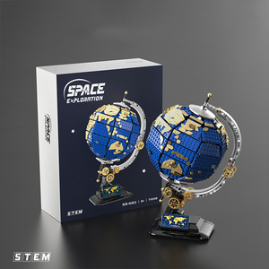 3Dビルディングブロックセット1455レンガキッズDIYSTEM科学宇宙探査360 ° 回転アセンブリ地上地球モデルキット