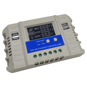 30A 20A 10Aソーラー充電コントローラー12v 24v、USBポートおよびLCDバッテリー電源pwmポータブルソーラー充電コントローラー - Product Image 3