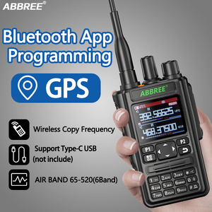 ABBREE AR-869 Walkie Talkie V2 BT-Programm GPS-Transceiver 136-520MHz All Band Wireless Copy 2-Wege-Radio mit taktischer Antenne