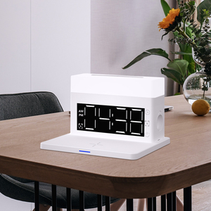 All in <strong>One</strong> Customized Ambient Led Light up Alarm Clock Multi Functional Wireless <strong>Charger</strong> - Product Image 5