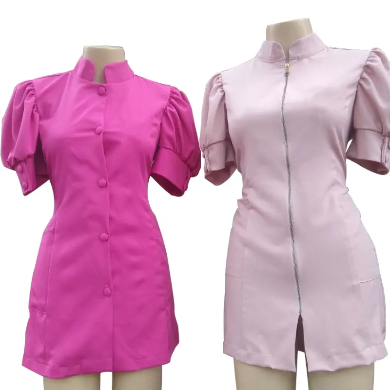 Yuhong vestido personalizado de salão de beleza, feminino, saia esfrega os fabricantes, uniforme de hospital, vestido médico