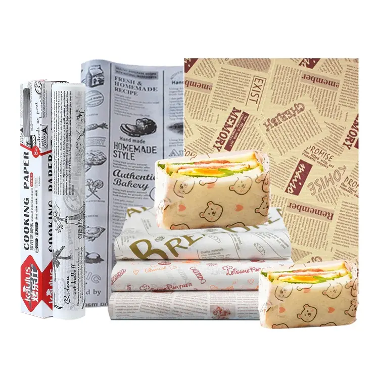Osmo Logo personalizzato all'ingrosso Food Grade Burger Sandwich Paper Deli Meat Wrapping Wax Coated Paper