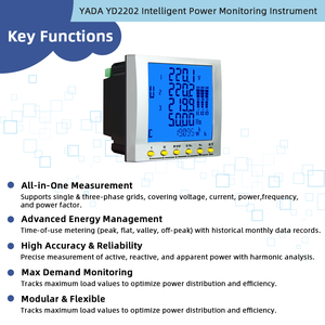 Yada yd2202 LCD RS485 modbus rtu kỹ thuật số điện hiện tại điện áp Hệ số công suất đo lường đơn/3 pha điện phân tích màn hình - Product Image 4