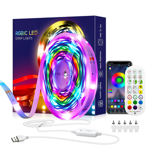 โต๊ะเล่นเกมพร้อมรีโมตคอนโทรล,ไฟ LED RGBIC ติดตามผลไฟ BT เพลงซิงค์ควบคุมด้วยแอปสำหรับตกแต่งห้องนอนห้องนั่งเล่น - Product Image 1