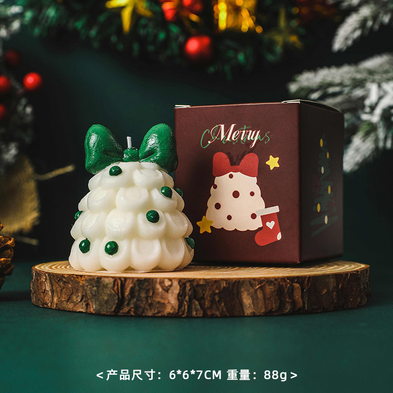 Sapin de Noël Bowknot vert et blanc (parfum : Eng