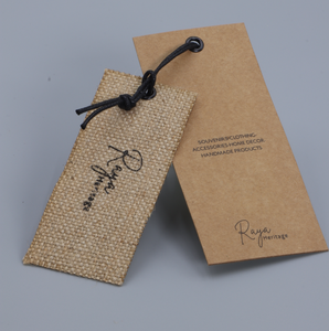 Toptan özel marka adı baskılı geri dönüşümlü salıncak etiketleri Kraft kağıt Hangtag lüks giysi etiketi giyim - Product Image 3