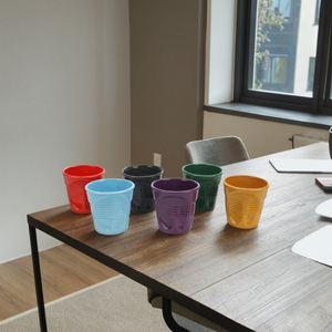 קידום מכירות 70 מ "ל אספרסו tumbler יפה 3d קרמיקה כוסות עיצוב מקומט לא סדיר קרומומים לוגו מותאם אישית יצירתי - Product Image 5