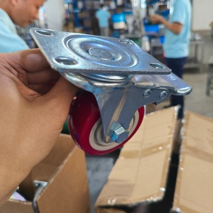 CMCL Nhiệm Vụ Trung Bình 4 Inch Màu Đỏ Xoay Bánh Xe Với Phanh Công Nghiệp Giỏ Hàng Bánh Xe Rode Khóa Caster Bánh Xe - Product Image 4