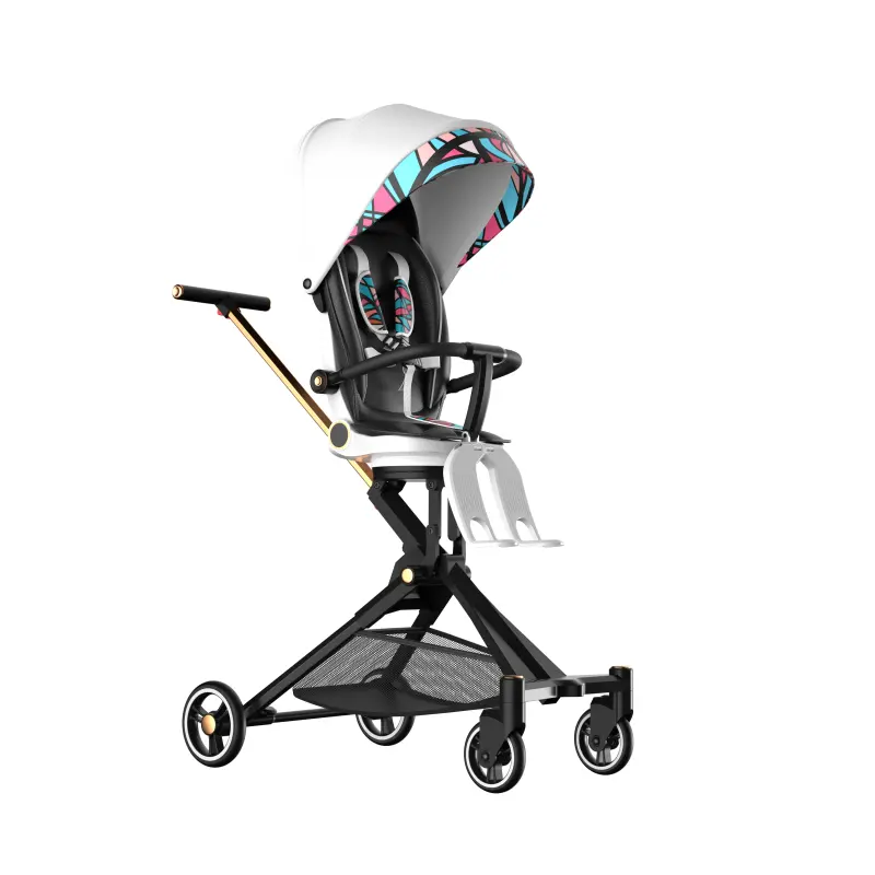 Лидер продаж, складная переносная детская коляска с одной кнопкой, Детская трехколесная тележка
