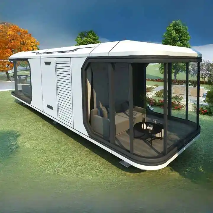 Prefabricated Buildings Camping Modular Luxury Capsule Tiny House With Kitchen Prefab Bathroom Pod