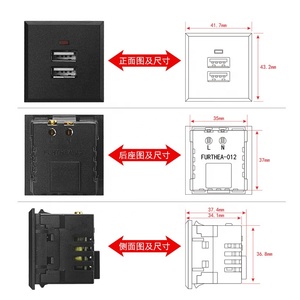 5V 2.1A双USB电源插座USB台式插座DC充电模块USB台式插座DC电源面板模块插座 - Product Image 4