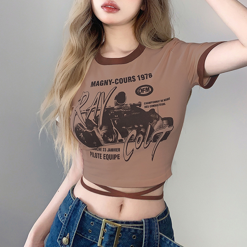 Brown graphic charater tee shirt