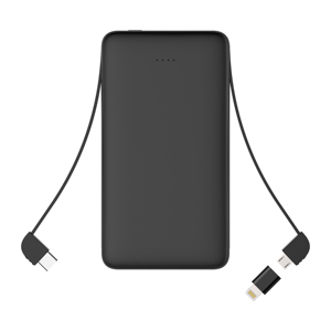 10000mAh Portable Charger, Compact <strong>Design</strong> Power Bank,3 Output and Dual <strong>Input</strong> External Battery Pack with Dual Built-in Cable