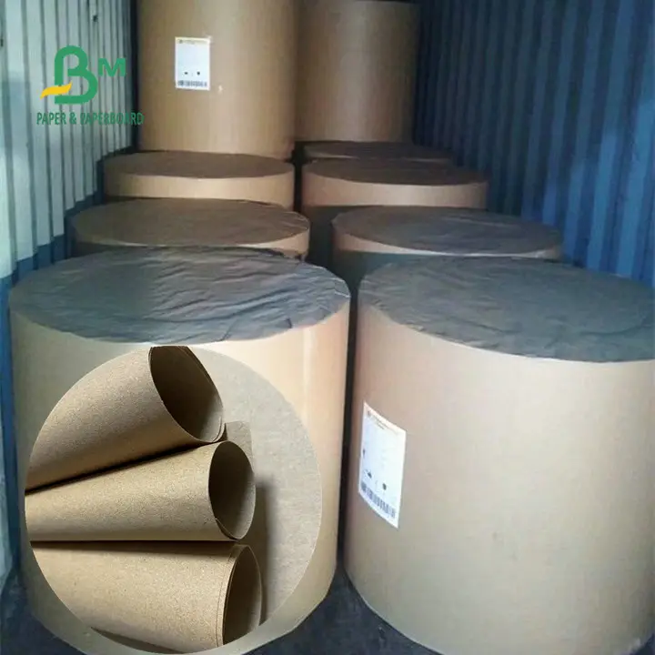 Recyclable 80gsm 90gsm Kraft Liner Corrugated Paper Roll for box