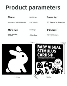 Giáo Dục Sớm Thẻ theo dõi màu sắc cho trẻ sơ sinh trẻ sơ sinh 0-3 tuổi trẻ sơ sinh màu đen trắng kích thích thị giác đào tạo giấy - Product Image 3