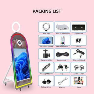 2025 sự lựa chọn tốt nhất xách tay Selfie ma thuật ảnh gian hàng gương 43 inch vòm ảnh gian hàng máy với vòng ánh sáng LED màn hình cảm ứng - Product Image 5