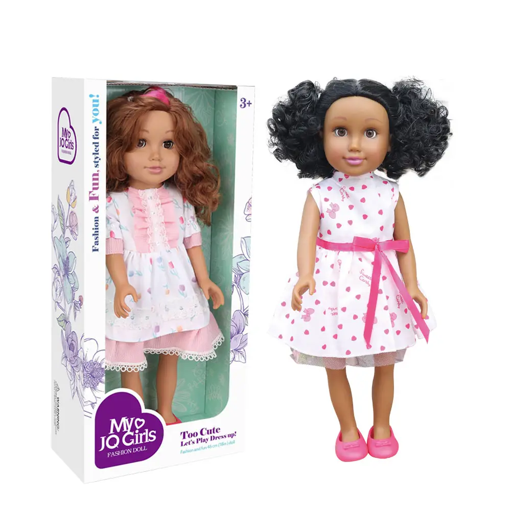 Fabbricazione 18 pollici bambola di grandi dimensioni ragazza giocattolo diversi toni della pelle bambola realistica con vari colori dei capelli bella ragazza bambola