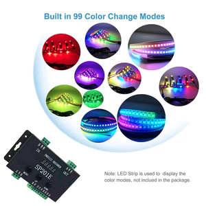 Decodificador de DC5-24V SP201E DMX512, controlador direccionable de 5 canales RGB IC SPI para tiras LED WS2812B WS2811