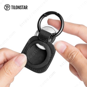 TILONSTAR TA100 yüksek akıllı cihaz bulucu koruyucu kabuk Airtag tutucu kapak için yumuşak deri kılıf anahtarlık yüzük ile - Product Image 3