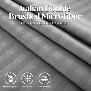 Factory <strong>Cheap</strong> Price Luxury <strong>White</strong> Hotel Linen 1cm 2cm 3cm Satin Stripe 100% Cotton Bulk Bed <strong>Flat</strong> <strong>Sheets</strong> for Star Hotel Bedding - Product Image 4