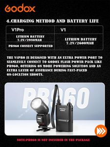 Sony kamera için Godox V1 Pro V1 PRO S kamera flaşı yenilikçi harici flaş ile resmi V1PRO S flaş - Product Image 5