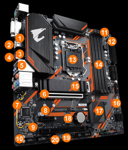 GIGABYTE B360M AORUS PRO anakart Intel 8th/9th nesil CPU LGA 1151 DDR4 tek kanal SATA sunucular için yeni orijinal ATX - Product Image 3