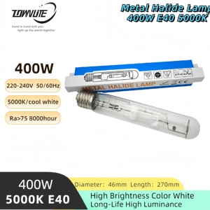 High Light Efficiency and Long Life Start Fast MH400w T46 <strong>E40</strong> 5000K Metal Halide Lamp for Straight Pipe Engineering 400w Bulb
