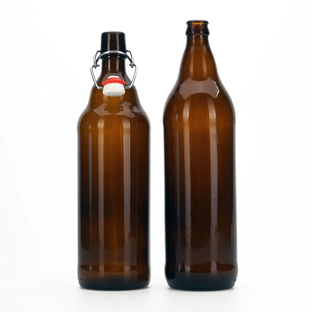 Botol Bir VISTA Cina produsen Harga bagus 750ml 1000ml Amber bening hijau coklat warna botol bir kaca untuk minum bir