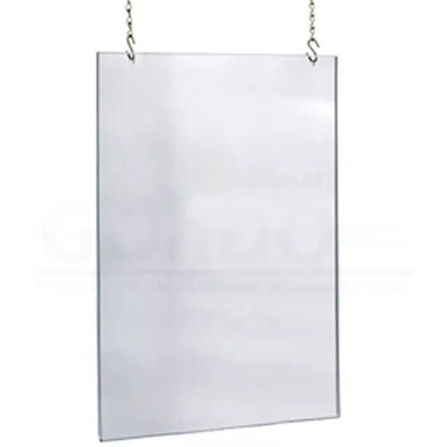 Clear Acrílico Sneeze Guard Pendurado espelho Frame acrílico placa em branco está Acrílico Proteção Proteção de Mesa para exibição