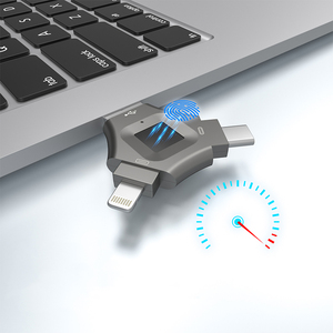3 in 1 Finger abdruck Metall Multifunktions-Hochgeschwindigkeits-Pen drive 64GB 128GB 256GB 512GB USB-Flash-Laufwerk