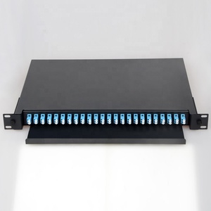 1U 19 ''Tipo deslizante Montaje en rack ODF carga completa LC dúplex Fibra óptica 24 puertos panel de conexión de fibra - Product Image 3