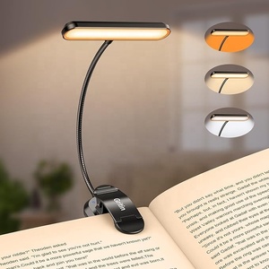 קריאת מנורת ספר מהדק, מנורת ספר נטענת USB עם 19 נוריות, 3 מצבי טמפרטורה קר