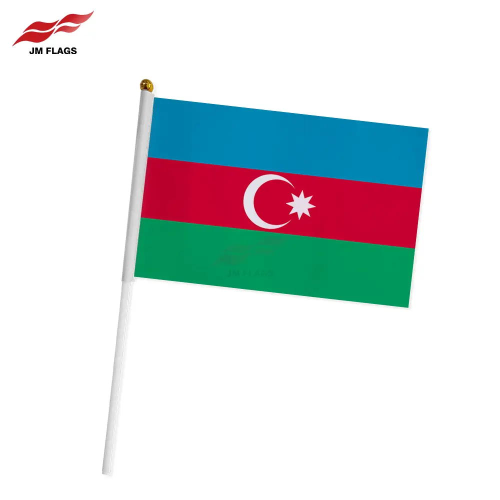 Bandiera nazionale Azerbaijan bandiera personalizzata 14*21cm bandiera a mano in poliestere Azerbaijan