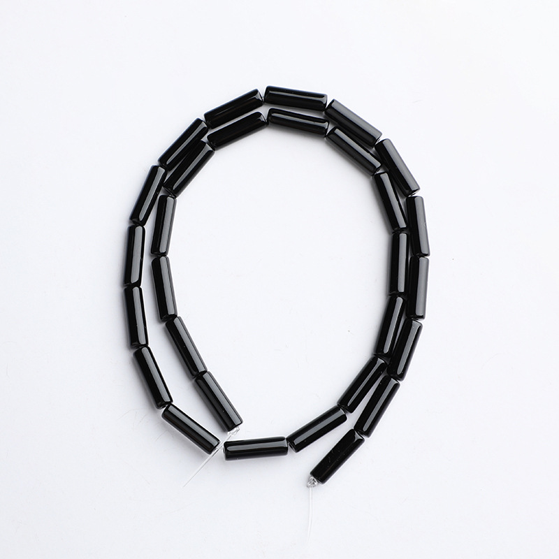 Black onyx tube beads approximately 4x13mm