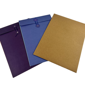 Benutzer definierte A4 Gussetted Kraft Paper String Umschläge Flat Paper Mailing Bags Knopf verschluss zum Organisieren von Dokumenten Datei ordner - Product Image 4