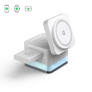 คุณภาพสูง Cube 15W/10W/7.5W/5W แม่เหล็กดูดพับได้ 3 In 1 ไร้สายสําหรับ Apple Series - Product Image 1