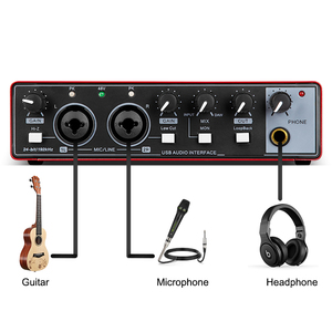 Professional 2 Channel USB Professional Studio Sound Card Recording 24 Bit 192Khz <strong>Audio</strong> Interface for Live Streaming - Product Image 3