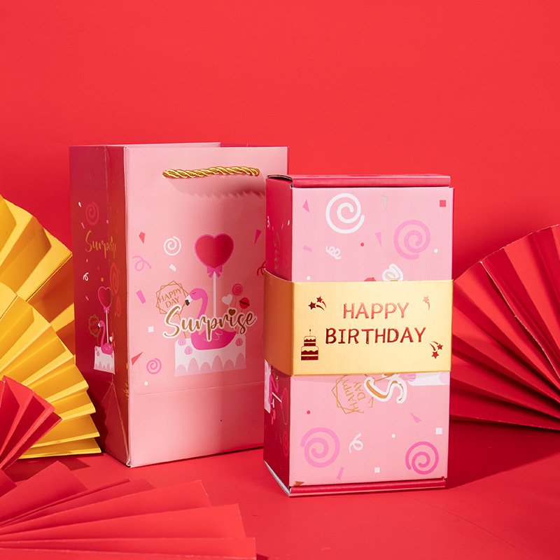 rouge JOYEUX ANNIVERSAIRE-Rose