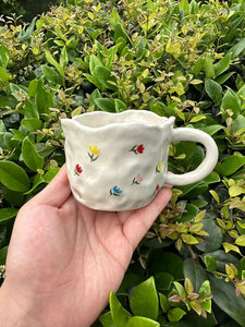 定制高品质手工茶杯手绘陶瓷花郁金香咖啡杯母亲节礼物
