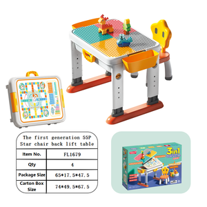Feelo F1679 Kids Large <span class=keywords><strong>Block</strong></span> Tisch mit 55 Stück Bausteinen Set Educational DIY Multifunktion ales Tischs pielzeug - Product Image 2