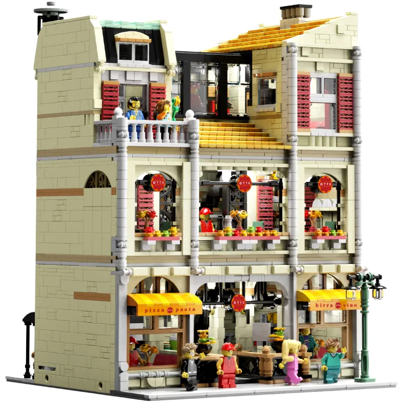 Urge 10202 Pizza Shop modello 3d puzzle fai da te piccola casa nuove ragazze giocattoli case per blocchi modello costruzione giocattoli