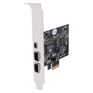 デスクトップPCおよびDV接続用のPCIExpress (1X) から外部IEEE1394アダプターコントローラー (2x6ピン1x4ピン)