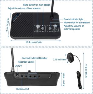 ウィンドウスピーカーインターホンシステム、ウィンドウインターホン、干渉防止デュアルウェイ相互通信マイク - Product Image 4